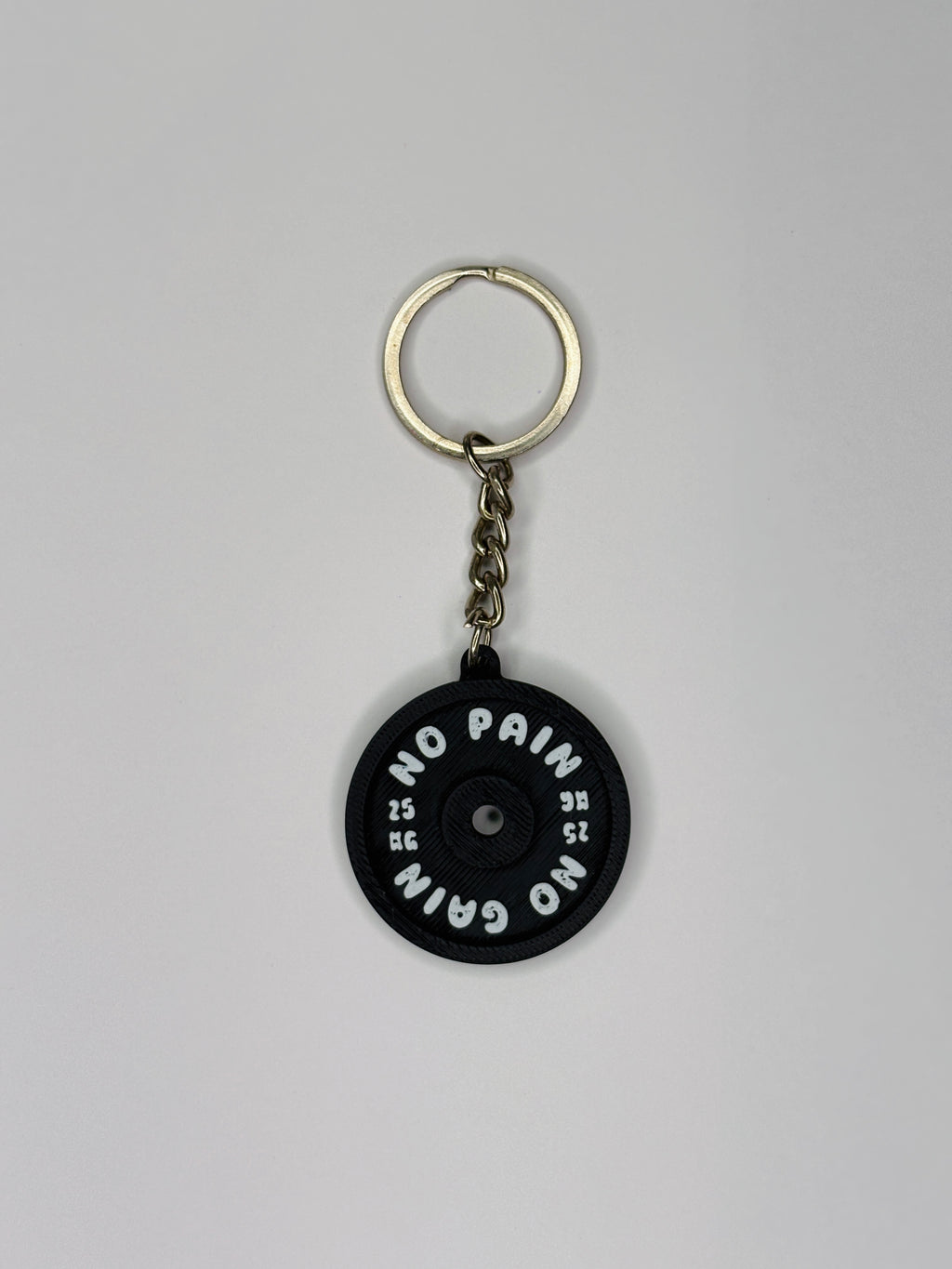 3d Printed Gym Plate Keychain "NO PAIN NO GAIN"