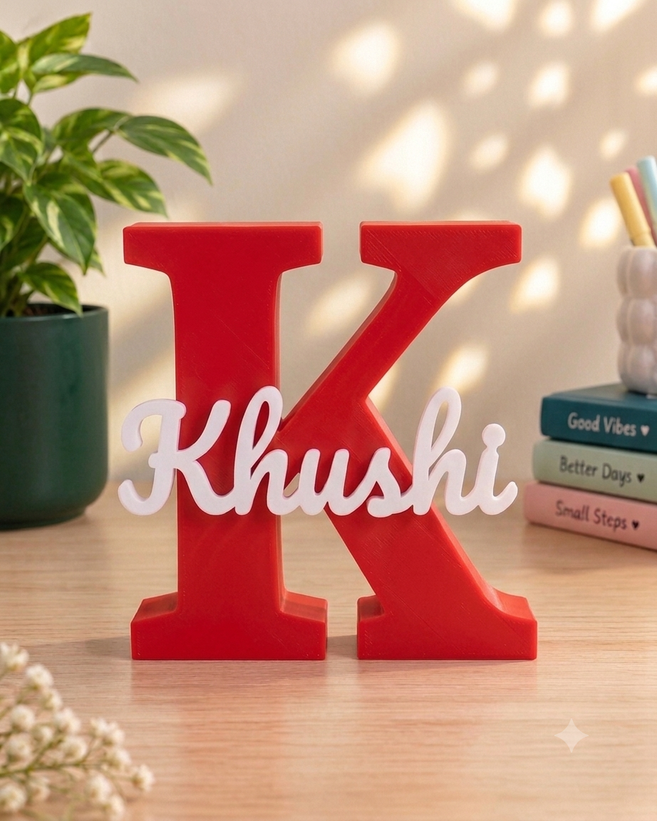 Custom 3D Printed Initial & Full Name Stand