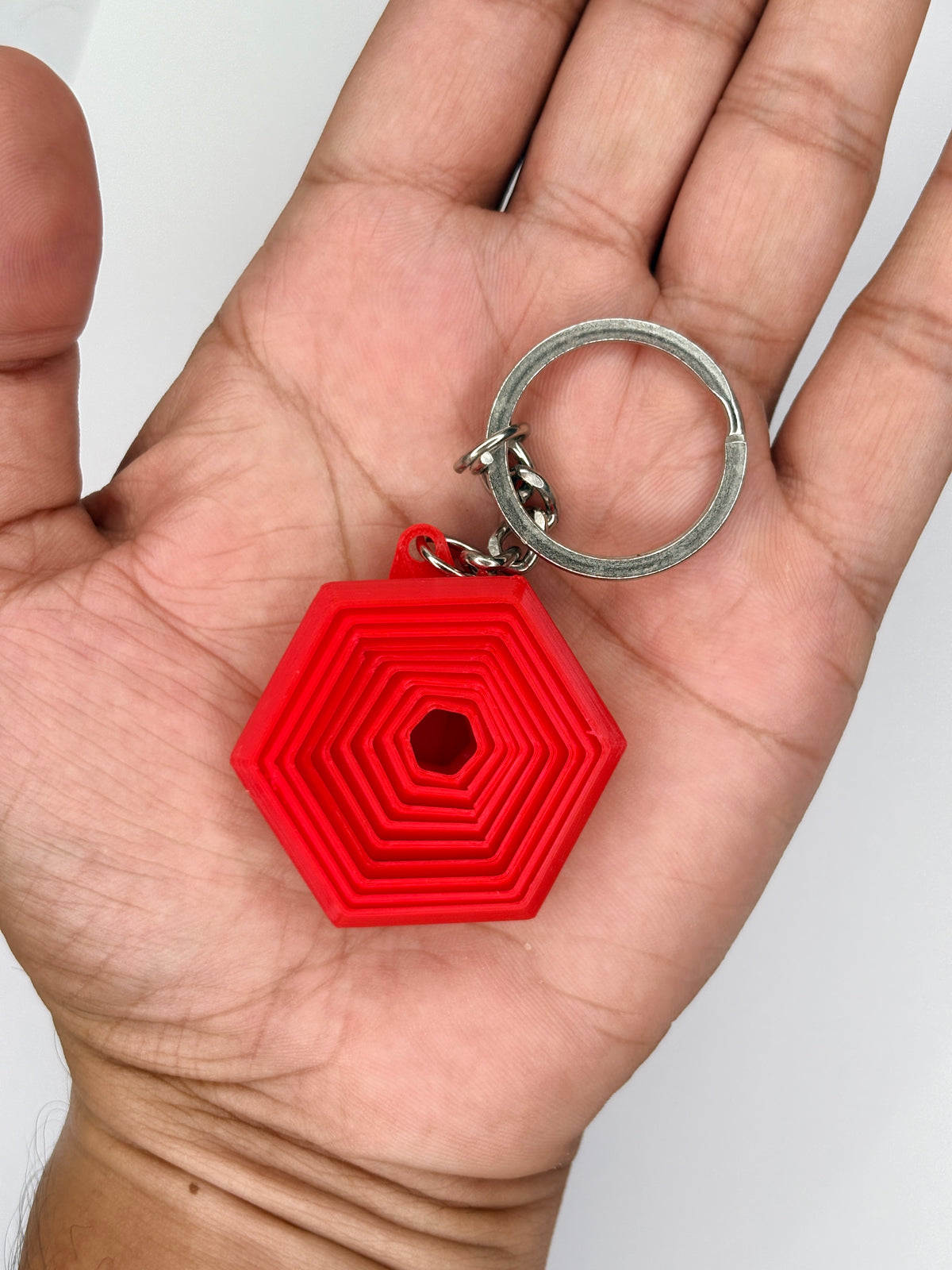 3D Printed Hexagonal Collapse Fidget Keychain