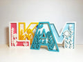 Personalized 3D Printed Floral Name Sign | Custom Layered Letter Decor | Nursery, Kids Room & Home Wall Decoration