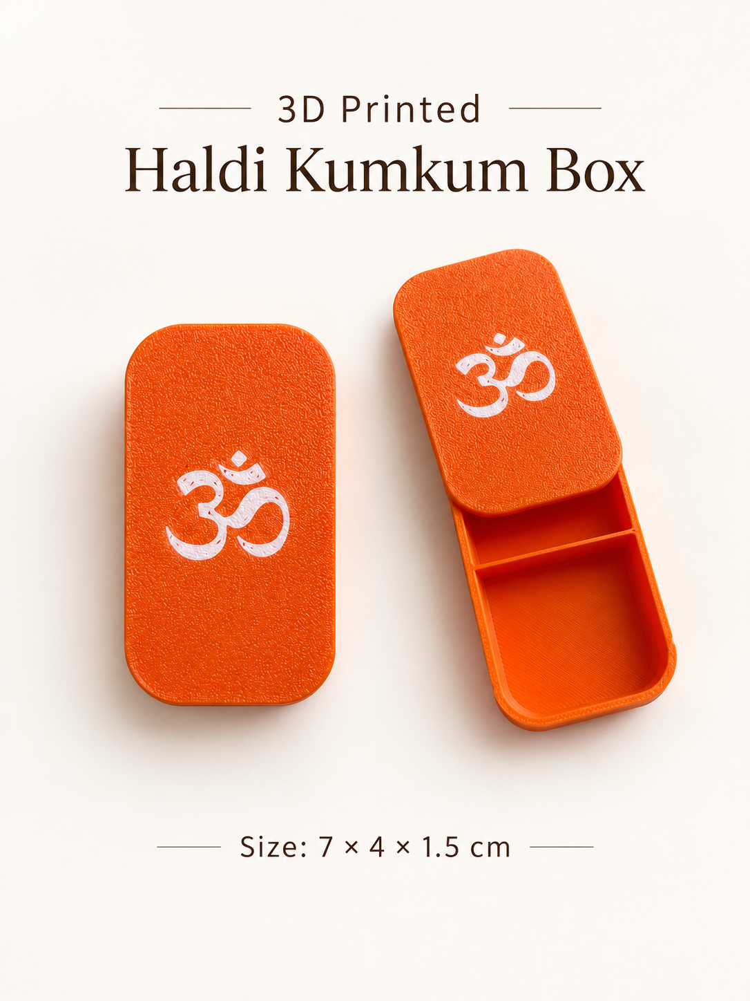 3D Printed Haldi Kumkum Box with Sliding Lid | Sekhon Studio