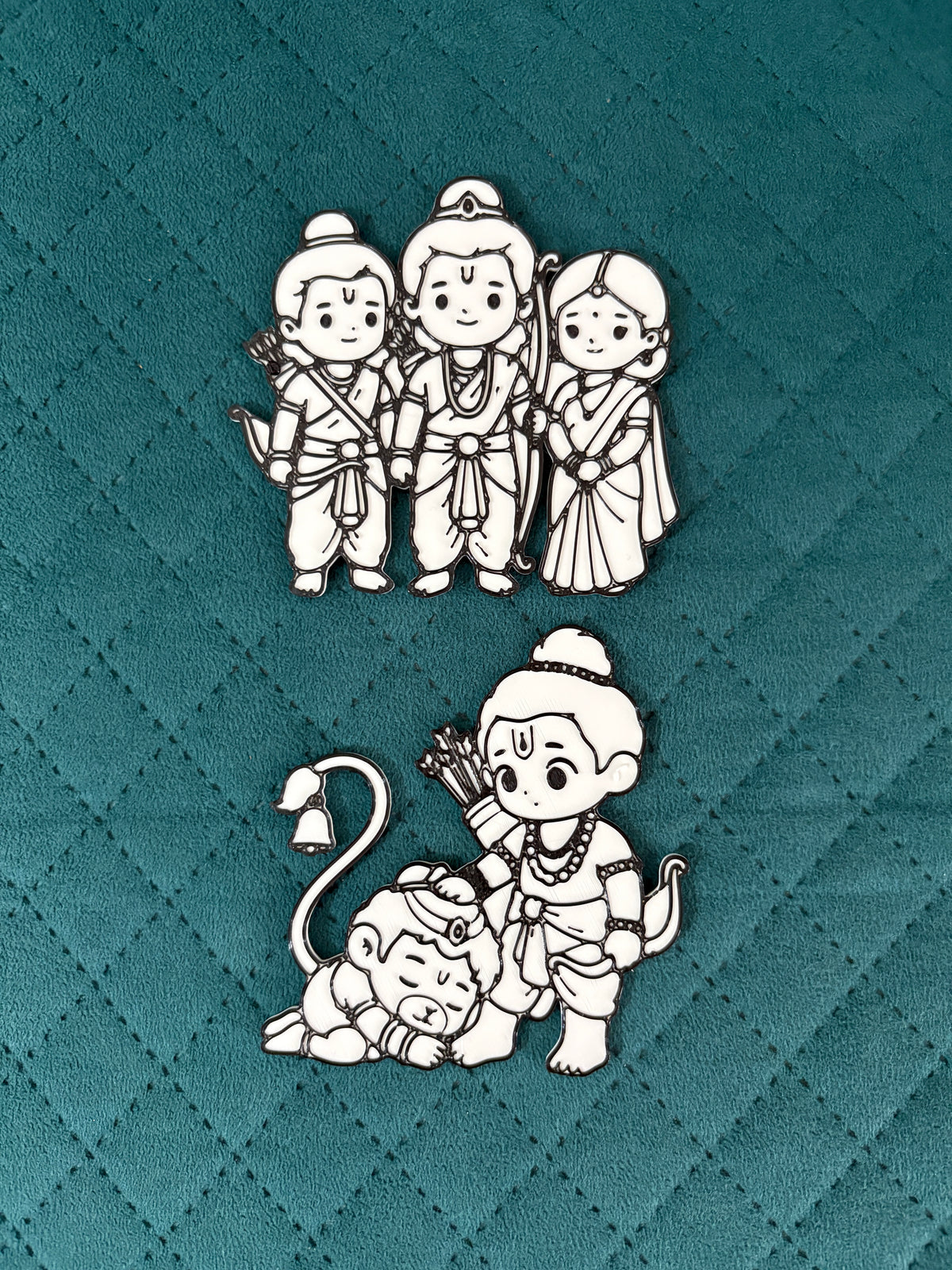 Reusable 3D Printed Ram Parivar & Hanuman Coloring Set