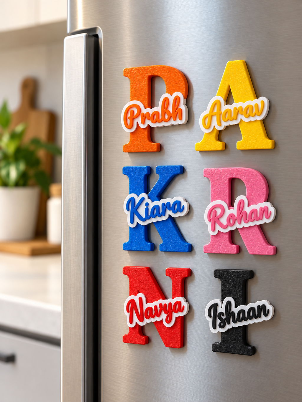 Custom 3D Printed Initial Letter & Personalised Name Fridge Magnets