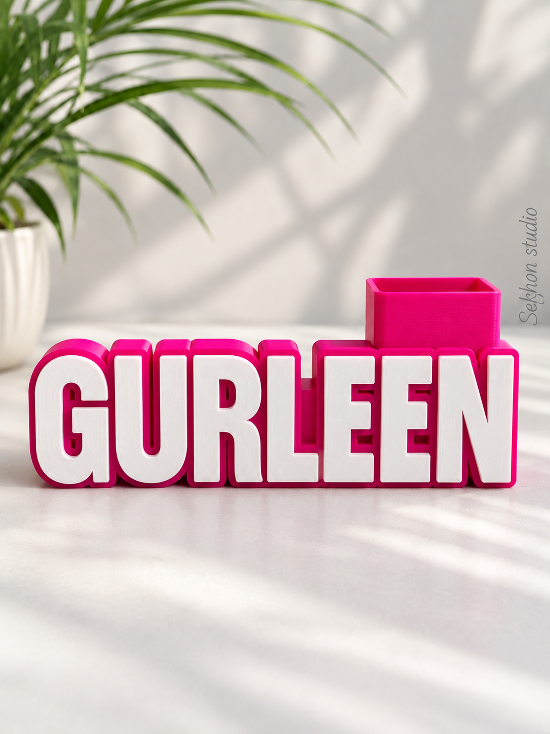 Personalised 3D Printed Name Pen Holder | Desk Organizer