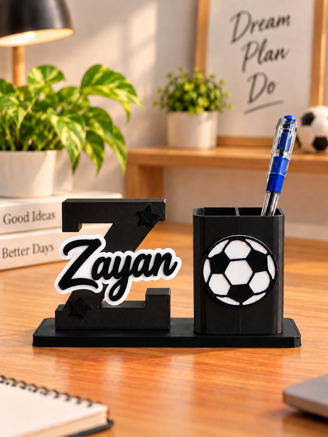 Personalised 3D Printed Name & Monogram Desk Organizer Pen Stand
