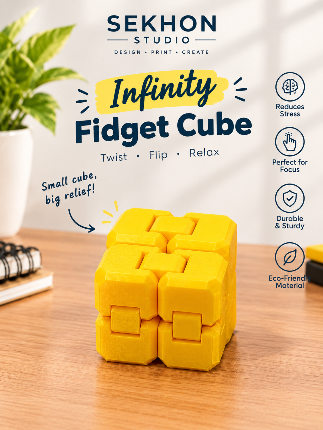 Endless Motion Infinity Cube | 3D Printed Fidget Toy