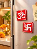 Om & Swastik 3D Printed Fridge Magnets | Auspicious Home Décor | Sekhon Studio