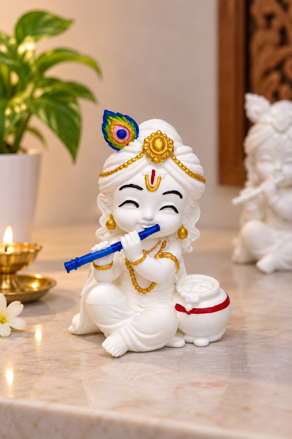 Little Krishna with Flute – 3D Printed Decorative Idol