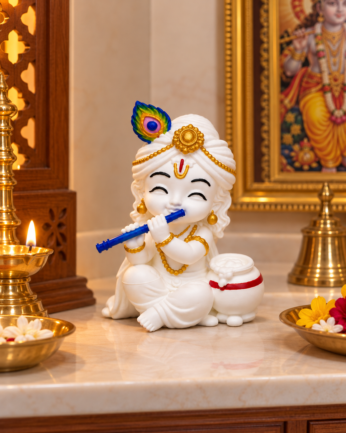 Little Krishna with Flute – 3D Printed Decorative Idol