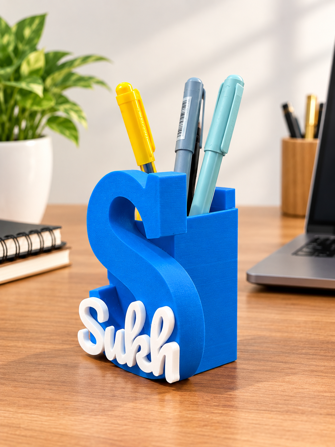 3D Printed Personalised Name Pen Holder | Sekhon Studio