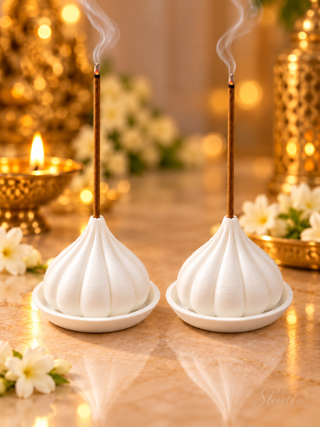 Modak Agarbatti Stand | 3D Printed Incense Holder (Pack of 2) – Sekhon Studio