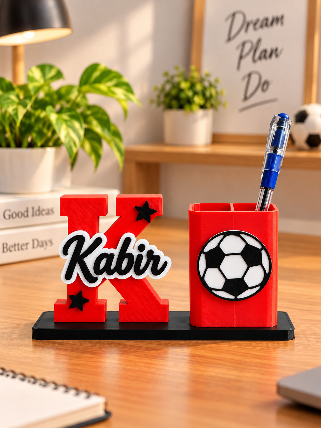 Personalised 3D Printed Name & Monogram Desk Organizer Pen Stand