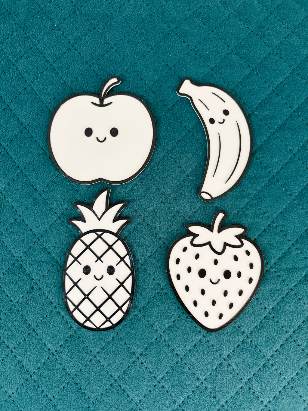 3D Fruit Coloring Set – Apple, Banana, Strawberry & Pineapple