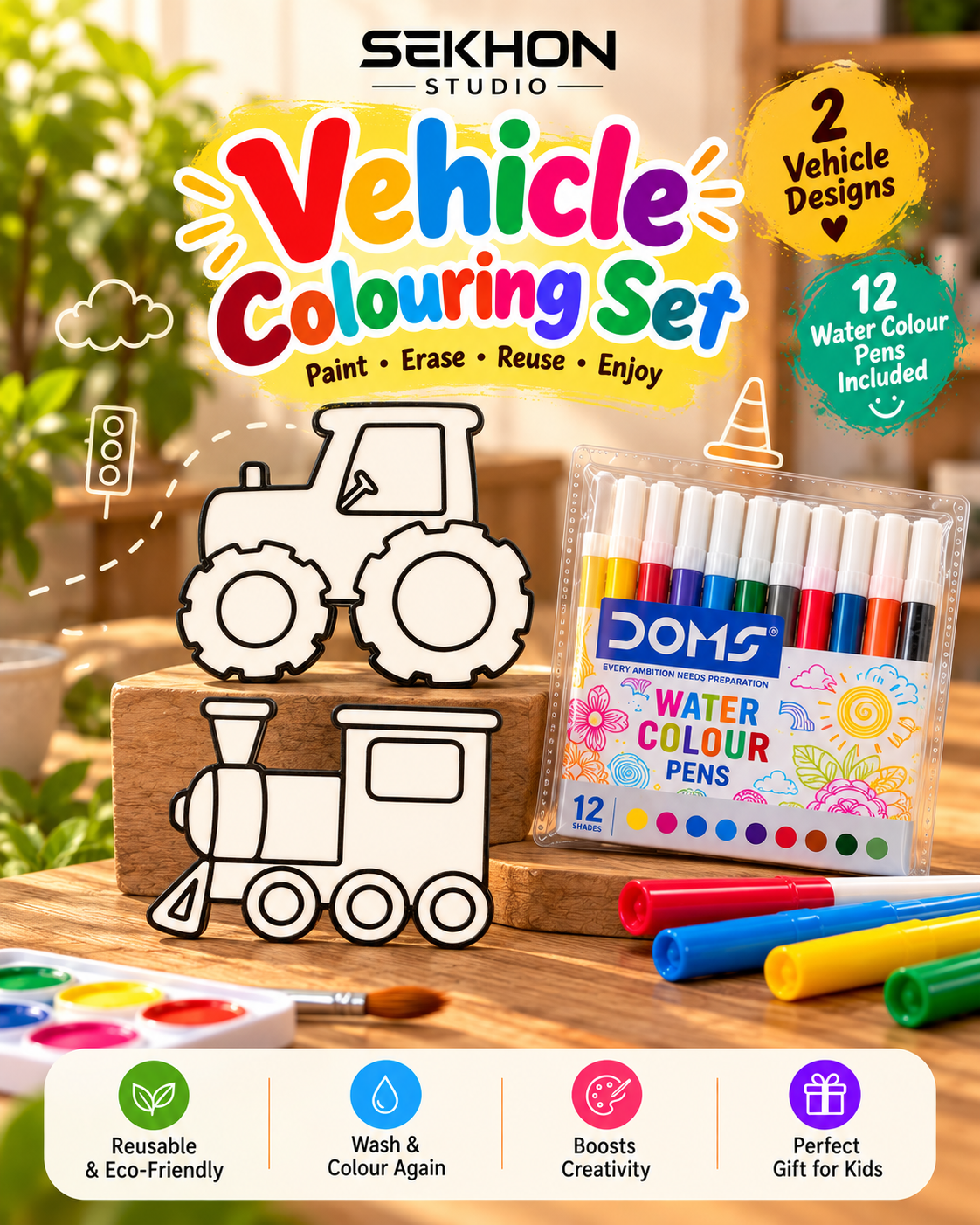 3d Vehicle Coloring Set