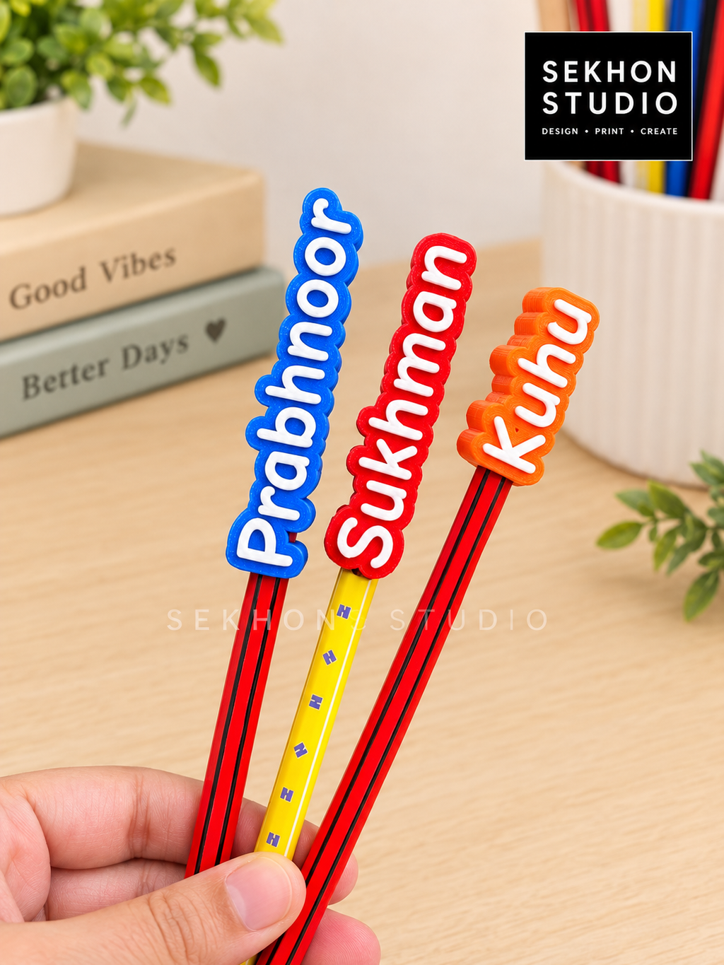 Personalised 3D Printed Name Pencil Topper | Custom Name Pencil