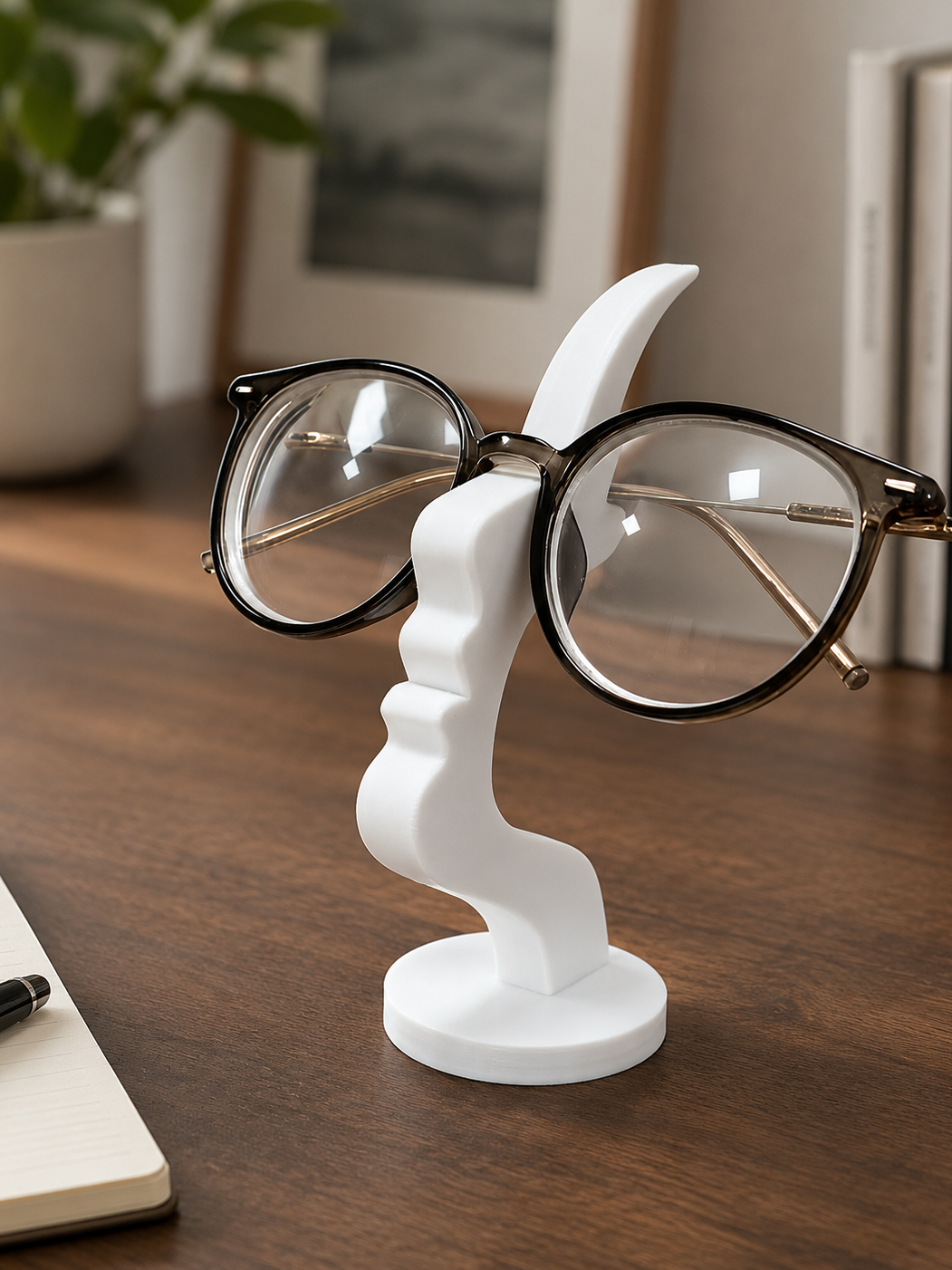 3D Printed Abstract Face Glasses Stand – Minimalist Eyewear Holder