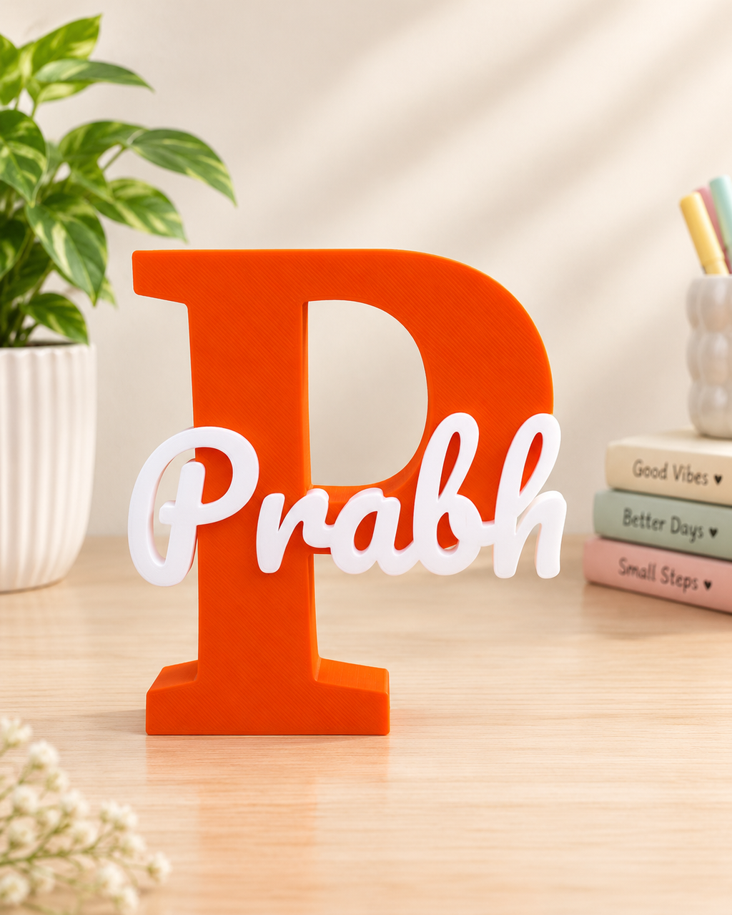 Custom 3D Printed Initial & Full Name Stand